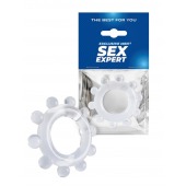 Прозрачное эрекционное кольцо со стимулирующими шариками - Sex Expert - в Тюмени купить с доставкой