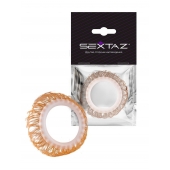 Эрекционное кольцо с бежевыми «ресничками» - Sextaz - в Тюмени купить с доставкой