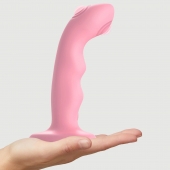 Розовая насадка-стимулятор Strap-On-Me Tapping Dildo Wave - Strap-on-me - купить с доставкой в Тюмени