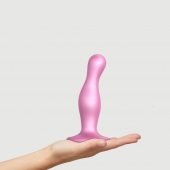 Розовая насадка Strap-On-Me Dildo Plug Curvy size M - Strap-on-me - купить с доставкой в Тюмени