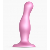 Розовая насадка Strap-On-Me Dildo Plug Curvy size M - Strap-on-me - купить с доставкой в Тюмени
