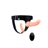 Женский страпон с 2 насадками, вибрацией и пультом ДУ - Erowoman-Eroman - купить с доставкой в Тюмени