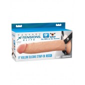 Телесный пустотелый фаллопротез 9’’ Hollow Silicone Strap-On - 24,1 см. - Pipedream - купить с доставкой в Тюмени