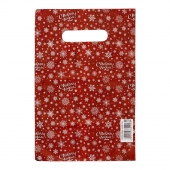 Красный подарочный новогодний пакет с вырубной ручкой (20х30 см) - Сима-Ленд - купить с доставкой в Тюмени