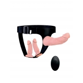 Женский страпон с 3 насадками и вибрацией - Erowoman-Eroman - купить с доставкой в Тюмени