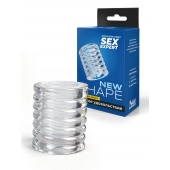 Прозрачная сквозная насадка на пенис с ребрышками - Sex Expert - в Тюмени купить с доставкой