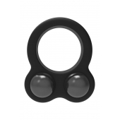 Черное эрекционное кольцо с утяжелителями Cockring Dual Weight - Dream Toys - в Тюмени купить с доставкой