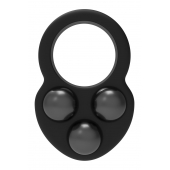 Черное эрекционное кольцо с утяжелителями - Dream Toys - в Тюмени купить с доставкой