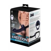 Черный полый страпон с вибрацией Erection Agents - 24,1 см. - NMC - купить с доставкой в Тюмени