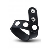 Черное эрекционное кольцо на кнопках - Blush Novelties - в Тюмени купить с доставкой