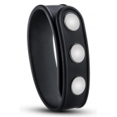 Черное эрекционное кольцо на кнопках - Blush Novelties - в Тюмени купить с доставкой