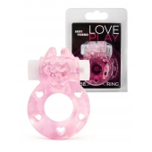 Розовое эрекционное виброкольцо в форме зайчика - 1137 - в Тюмени купить с доставкой