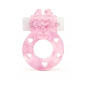 Розовое эрекционное виброкольцо в форме зайчика - 1137 - в Тюмени купить с доставкой