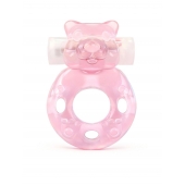 Розовое эрекционное виброкольцо в форме мишки - 1137 - в Тюмени купить с доставкой