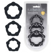 Набор из 3 эрекционных колец Beaded Silicone Cockring Set - Shots Media BV - в Тюмени купить с доставкой