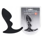Черная анальная пробка для массажа простаты Double Ripple Silicone Prostate Massager - Shots Media BV - в Тюмени купить с доставкой