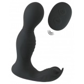 Черная анальная пробка с вибрацией, вращением и пультом ДУ RC Butt Plug with 2 Functions - Orion - в Тюмени купить с доставкой