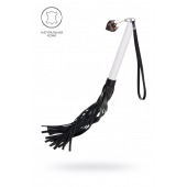 Плеть с белой рукоятью и чёрными хлыстами - 50 см. - Pecado - купить с доставкой в Тюмени