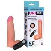 Фаллическая насадка Харнесс UNICOCK 5,5  с вибрацией - 17 см. - LOVETOY (А-Полимер) - купить с доставкой в Тюмени