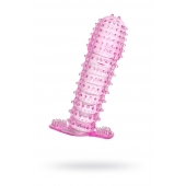 Гелевая розовая насадка с шипами - 12 см. - Toyfa Basic - в Тюмени купить с доставкой