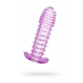 Гелевая фиолетовая насадка с шипами - 12 см. - Toyfa Basic - в Тюмени купить с доставкой