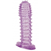 Гелевая фиолетовая насадка с шипами - 12 см. - Toyfa Basic - в Тюмени купить с доставкой