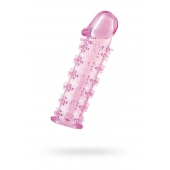 Гелевая розовая насадка на фаллос с шипами - 12 см. - Toyfa Basic - в Тюмени купить с доставкой