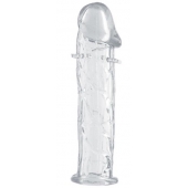 Гладкая прозрачная насадка с усиками под головкой - 12,5 см. - Toyfa Basic - в Тюмени купить с доставкой