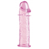 Гладкая розовая насадка с усиками под головкой - 12,5 см. - Toyfa Basic - в Тюмени купить с доставкой