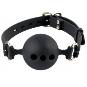 Силиконовый кляп-шар с отверстиями для дыхания Silicone Breathable Ball Gag Small - Pipedream - купить с доставкой в Тюмени