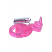 Розовая вибронасадка со стимулятор клитора   Язычок - Toyfa Basic - в Тюмени купить с доставкой Розовая вибронасадка со стимулятор клитора   Язычок - Toyfa Basic - в Тюмени купить с доставкой