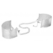 Серебристые наручники-браслеты Desir Metallique Handcuffs - Bijoux Indiscrets - купить с доставкой в Тюмени