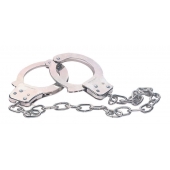 Наручники из металла с длинной цепочкой CHROME HANDCUFFS METAL HANDCUFFS W. KEY - NMC - купить с доставкой в Тюмени