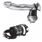 Утяжка на пенис и мошонку Cock Ring With 1.5  Ball Stretcher And Optional Weight Ring - BlueLine - купить с доставкой в Тюмени