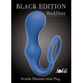 Синее эрекционное кольцо с анальной пробкой Double Pleasure Anal Plug - Lola Games - в Тюмени купить с доставкой