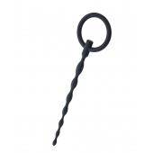 Чёрный уретральный плаг с кольцом - ToyFa - купить с доставкой в Тюмени