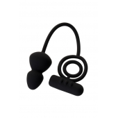 Чёрное эрекционное кольцо с вибростимулятором и анальным хвостом - Erotist Adult Toys - в Тюмени купить с доставкой