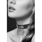 Узенький ошейник из полиуретана с кольцом - Bijoux Pour Toi - купить с доставкой в Тюмени