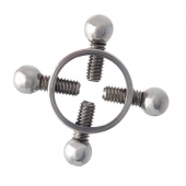 Серебристые зажимы для сосков на винтах - ToyFa - купить с доставкой в Тюмени