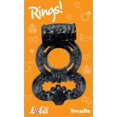 Чёрное эрекционное кольцо Rings Treadle с подхватом - Lola Games - в Тюмени купить с доставкой
