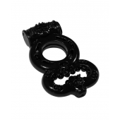 Чёрное эрекционное кольцо Rings Treadle с подхватом - Lola Games - в Тюмени купить с доставкой