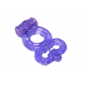 Фиолетовое эрекционное кольцо Rings Treadle с подхватом - Lola Games - в Тюмени купить с доставкой