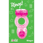 Розовое эрекционное кольцо с вибрацией Rings Ringer - Lola Games - в Тюмени купить с доставкой