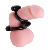 Двойное эрекционное кольцо Dual Stretch To Fit Cock and Ball Ring - XR Brands - в Тюмени купить с доставкой