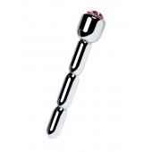 Серебристый уретральный плаг со стразом - 7 см. - ToyFa - купить с доставкой в Тюмени