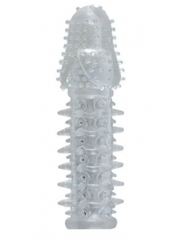 Прозрачная насадка с шишечками и шипами - 13,5 см. - Toyfa Basic - в Тюмени купить с доставкой