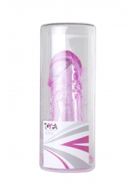 Розовая гелевая насадка с отростком для клиторальной стимуляции - 13 см. - Toyfa Basic - в Тюмени купить с доставкой