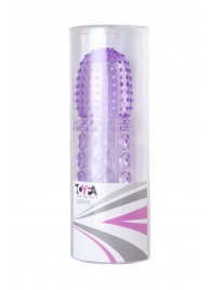 Насадка гелевая фиолетовая с точками, шипами и наплывами - 13,5 см. - Toyfa Basic - в Тюмени купить с доставкой