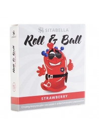 Стимулирующий презерватив-насадка Roll   Ball Strawberry - Sitabella - купить с доставкой в Тюмени