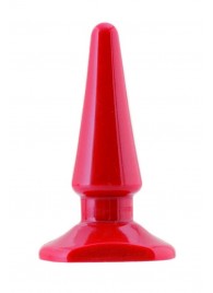 Красная анальная втулка без вибрации - 10,5 см. - ToyFa